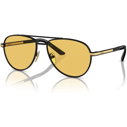 Sunglasses, male, , Size: 60 MM Matte /Yellow Sunglasses - Prada - Modalova