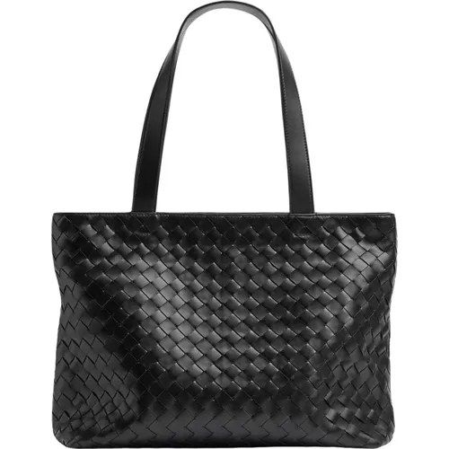 Intrecciato Leder Tote Tasche Schwarz - Bottega Veneta - Modalova