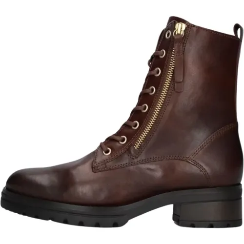 Stilvolle Cognac Schnürstiefel , Damen, Größe: 38 1/2 EU - Gabor - Modalova