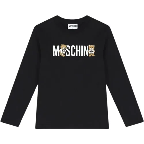 Langarm Logo Print T-shirt Moschino - Moschino - Modalova