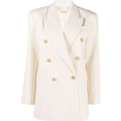 Cream Stripe Wool Blend Jacket , female, Sizes: M, L - Zimmermann - Modalova