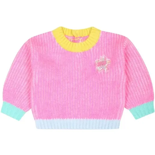 Rosa Pullover Color-Block Besticktes Design - Billieblush - Modalova