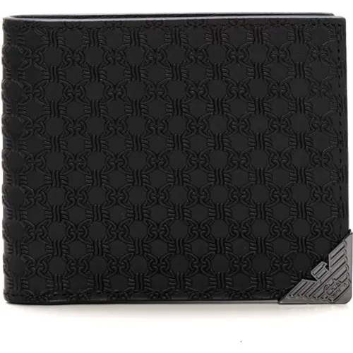 Wallets & Cardholders, male, , Size: ONE SIZE Leather Wallet with Cardholder Compartments - Emporio Armani - Modalova