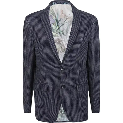 Blazers, male, , Size: XL Floral Lined Slim Fit Jacket - ETRO - Modalova