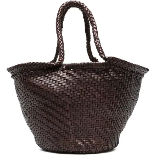 Handbags, female, , Size: ONE SIZE Leather Basket Weave Tote Bag - Dragon Diffusion - Modalova