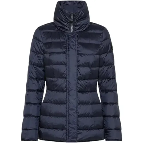 Gepolsterte blaue Daunenjacke mit hohem Kragen für Damen , Damen, Größe: S - Peuterey - Modalova