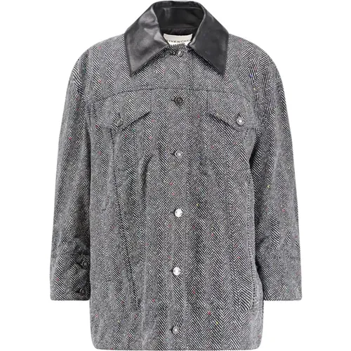 Light Jackets, female, , Size: S Jacket with Leather Detail - Givenchy - Modalova