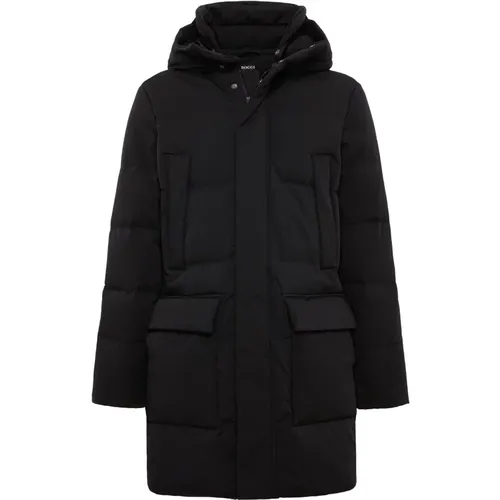 Echte Daunen gefüllte Nylon Stretch Jacke - Boggi Milano - Modalova