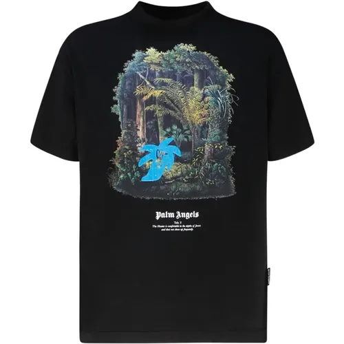 Jungle Print Graphic T-Shirt , male, Sizes: M - Palm Angels - Modalova