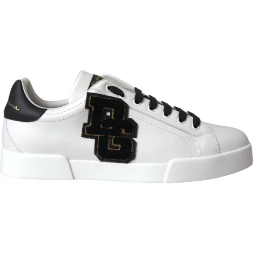 Leather Logo Low Top Sneakers , male, Sizes: 6 UK - Dolce & Gabbana - Modalova