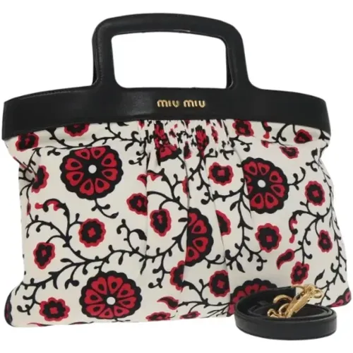 Pre-owned Handbags, female, , Size: ONE SIZE Pre-owned Canvas handbags - Miu Miu Pre-owned - Modalova