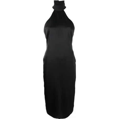 Schwarzes Halterneck-Kleid , Damen, Größe: 2XS - Karl Lagerfeld - Modalova