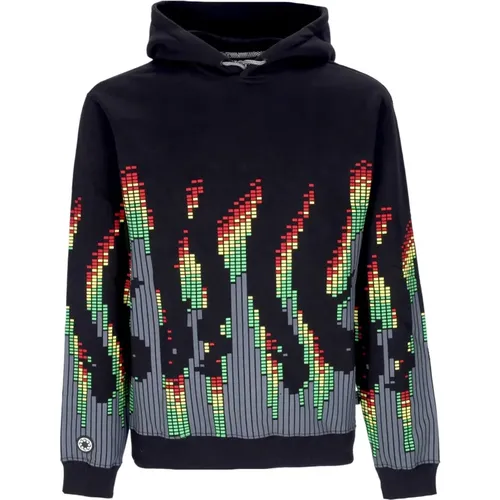 Hoodies, male, , Size: XL Black Sound Wave Hoodie with Logo - Octopus - Modalova