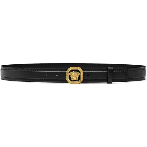 Medusa Leather Belt , male, Sizes: 110 CM, 100 CM, 105 CM - Versace - Modalova