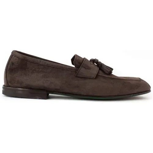 Suede Loafer with Leather Tassels , male, Sizes: 10 UK - Green George - Modalova