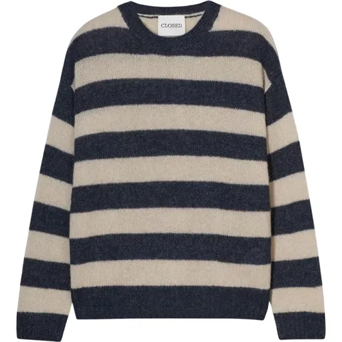 Striped Alpaca Crewneck Sweater , male, Sizes: L - closed - Modalova