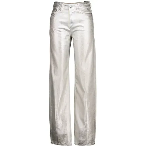 Wide-Leg Metallic Jeans for Women , female, Sizes: W30 L34, W31 L34, W29 L34 - drykorn - Modalova