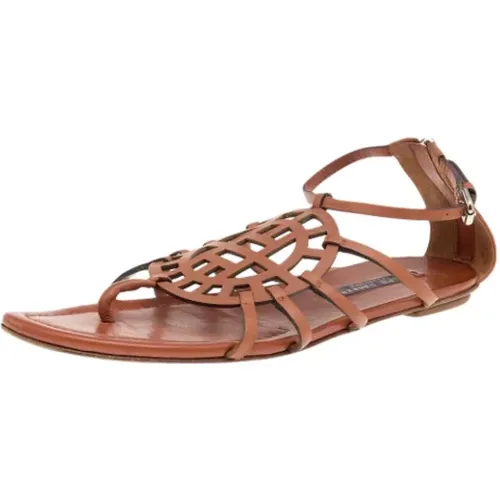 Pre-owned Leather sandals , female, Sizes: 6 1/2 UK - Ralph Lauren Pre-owned - Modalova