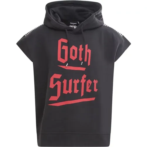 Goth Surfer Sleeveless Sweatshirt , male, Sizes: L, M - Dsquared2 - Modalova