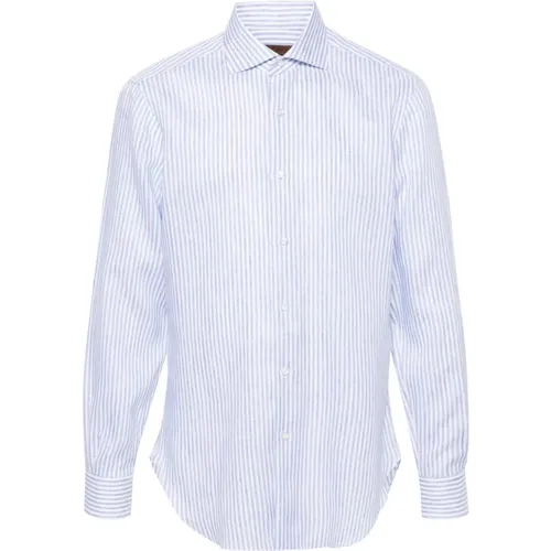 Striped Linen Shirt , male, Sizes: 4XL, 3XL, L, 5XL - Barba - Modalova