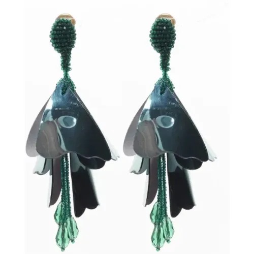 Pre-owned Plastic earrings , female, Sizes: ONE SIZE - Oscar De La Renta Pre-owned - Modalova