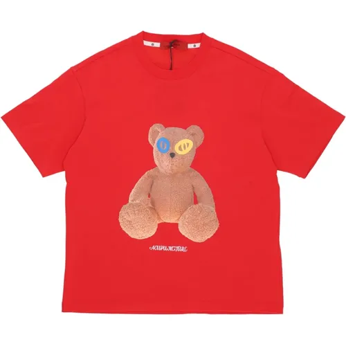 T-Shirts, male, , Size: S Soft Fit Crew Neck Rubberized Print - Acupuncture - Modalova