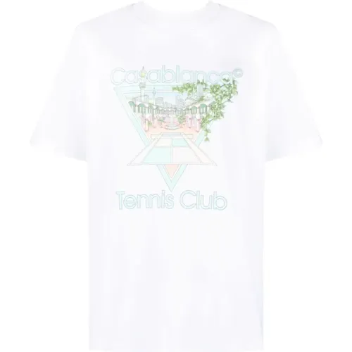 Tennis Club Print T-Shirt , male, Sizes: 2XL - Casablanca - Modalova