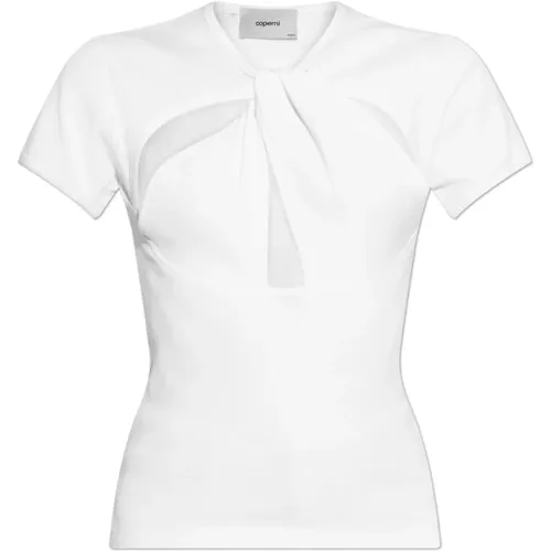 T-Shirts, female, , Size: S T-shirt with decorative cut-outs - Coperni - Modalova