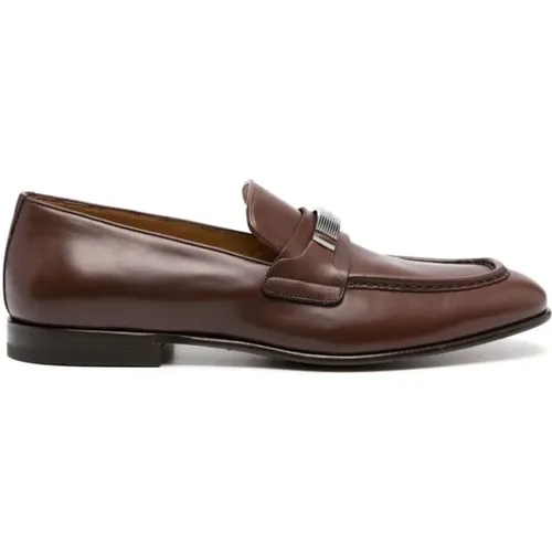 Loafers, male, , Size: 8 US Metal Engraved Moc Calf Shoes - Salvatore Ferragamo - Modalova