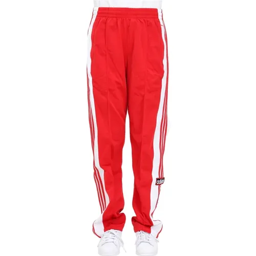 Rote und weiße Adibreak Better Scarlet Hose , Damen, Größe: M - adidas Originals - Modalova