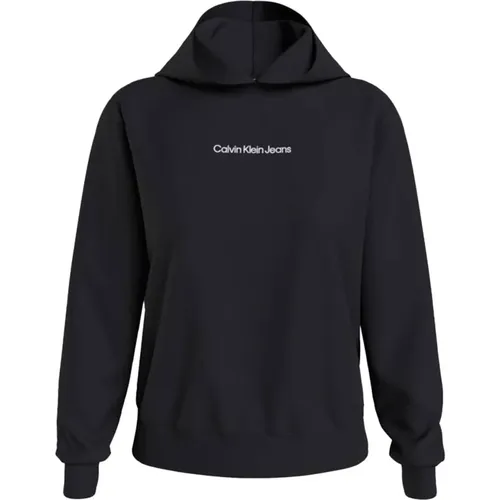 Bio-Baumwollkapuzenpullover - Stylischer Damen-Sweatshirt , Damen, Größe: XS - Calvin Klein - Modalova