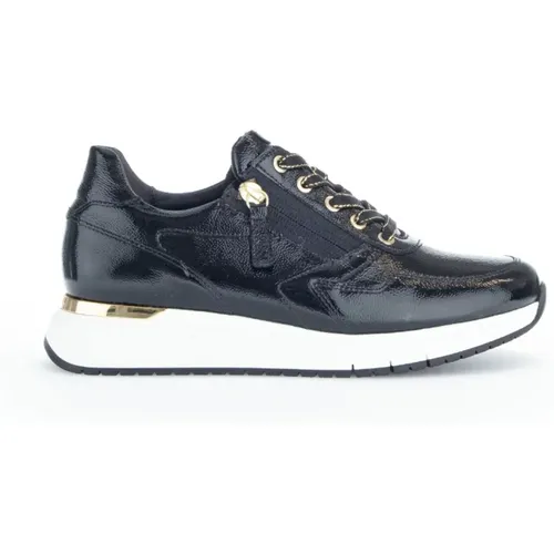 Schwarze Sneakers mit Reißverschluss , Damen, Größe: 35 1/2 EU - Gabor - Modalova