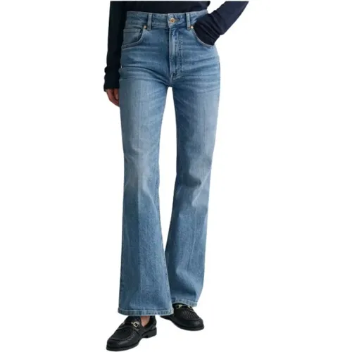 Hoch taillierte Flare Jeans , Damen, Größe: W29 - Gant - Modalova