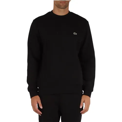 Klassischer Crewneck-Sweatshirt mit Frontlogo-Patch - Lacoste - Modalova