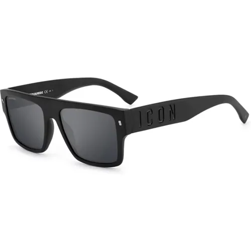 Matte Schwarze Sonnenbrille für Männer , Herren, Größe: 56 MM - Dsquared2 - Modalova