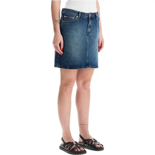 Faded Indigo Denim Mini Rock , Damen, Größe: XS - A.P.C. - Modalova