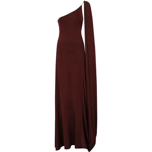 Dark Cherry One Shoulder Cape Dress , female, Sizes: S - Stella Mccartney - Modalova