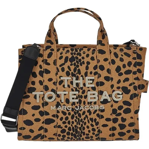 Tote Bags, female, , Size: ONE SIZE Cheetah Canvas Tote Bag with Removable Strap - Marc Jacobs - Modalova