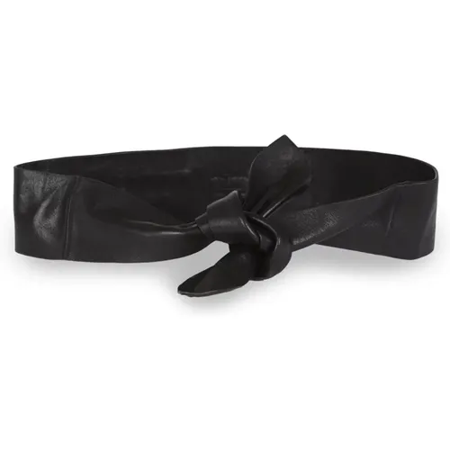 Leather wide belt with leaf-shaped finish , female, Sizes: M, S - Cortana - Modalova