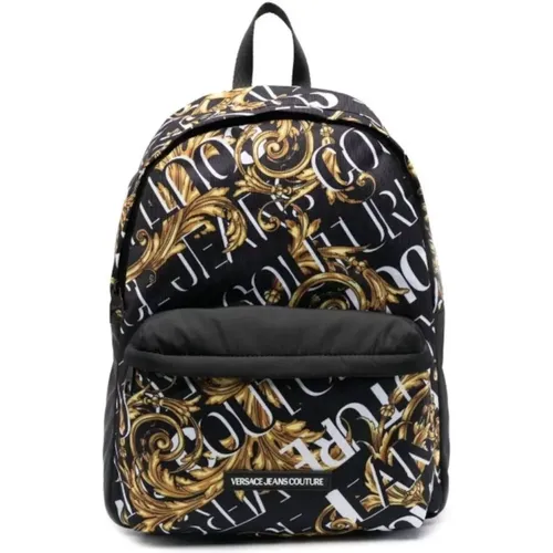 Backpacks, male, , Size: ONE SIZE Logo Couture All Over Backpack - Versace Jeans Couture - Modalova