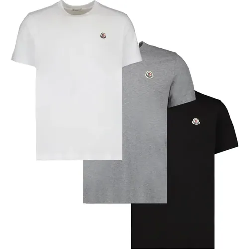 Er-Pack Klassische Crew Neck T-Shirts , Herren, Größe: XL - Moncler - Modalova