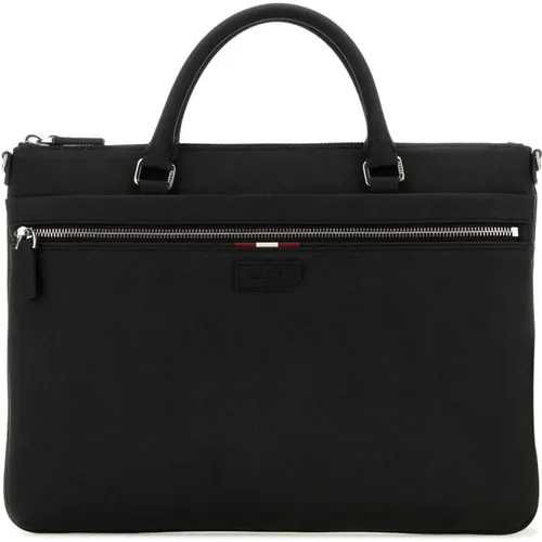 Stilvolle schwarze Lederhandtasche - Bally - Modalova