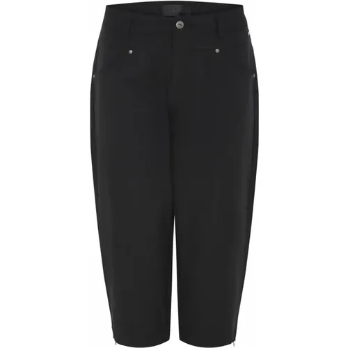 Capri Pants with Zipper Details , female, Sizes: XL, 3XL, 2XL, S, M, L - C.Ro - Modalova