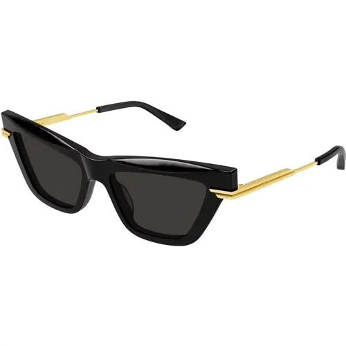 Schwarze/Graue Sonnenbrille , Damen, Größe: 54 MM - Bottega Veneta - Modalova