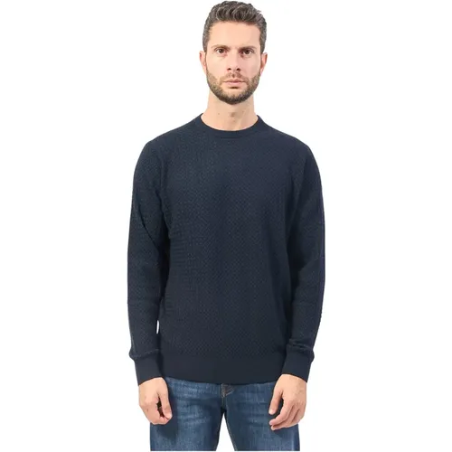 Blauer Pullover mit Geflochtenem Muster - Bugatti - Modalova