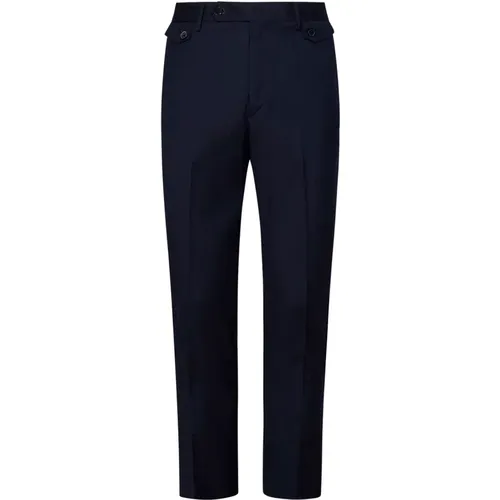 Slim-fit Peacoat-Colored Wool Trousers , male, Sizes: W38, W34, W36, W33, W40, W32 - Low Brand - Modalova