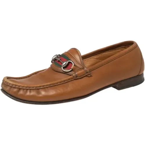 Pre-owned Flats, female, , Size: 11 1/2 US Pre-owned Leather flats - Gucci Vintage - Modalova