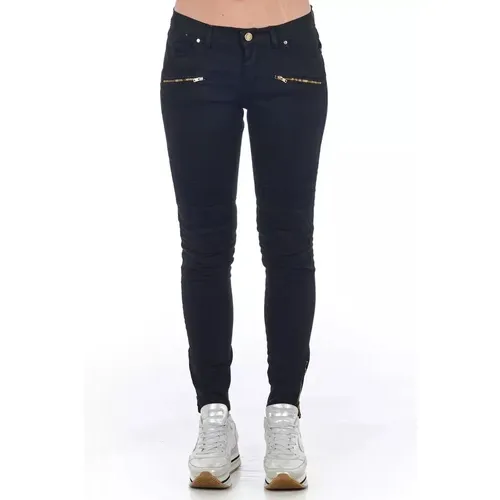 Elegant Biker Stretch Denim Jeans , female, Sizes: XS, S, M, L - Frankie Morello - Modalova