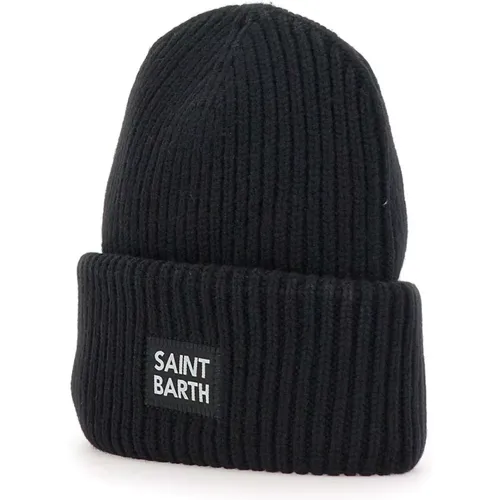 Beanies, male, , Size: ONE SIZE Wool Cashmere Ribbed Cap - MC2 Saint Barth - Modalova