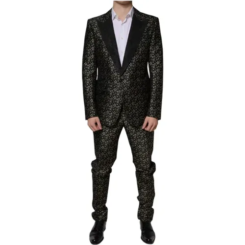 Suit Sets, male, , Size: S Stars Jacquard Slim Fit Suit - Dolce & Gabbana - Modalova